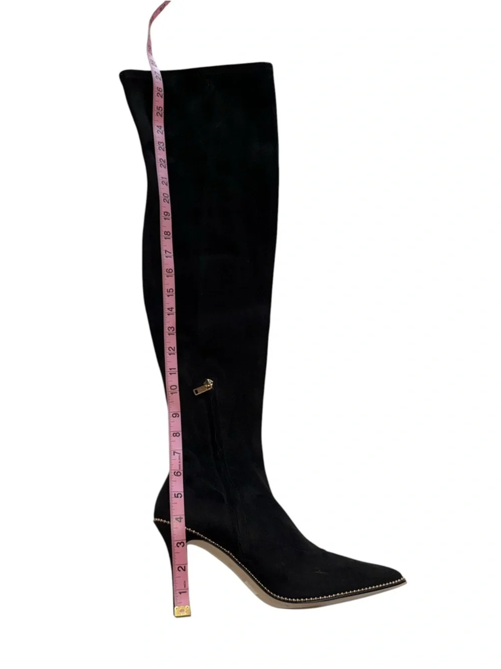 Coach Women’s Thigh High Wyonna Stretchy Boot with Gold Beadchain Size 10